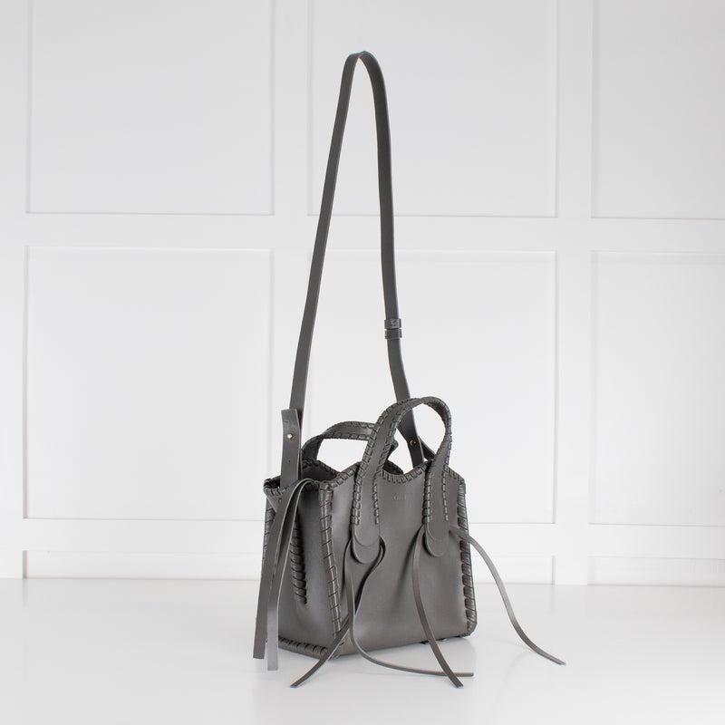 Chloe Elephant Grey Small Whipstitch Tote Bag