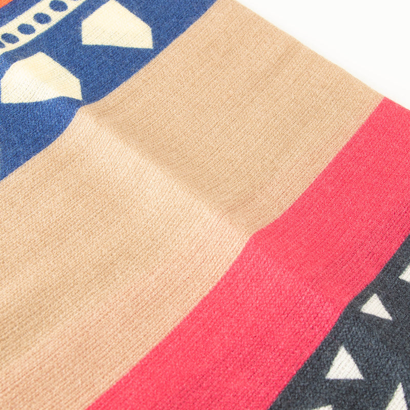 Barbieri Multi Coloured Geometric Patterned Wool Scarf