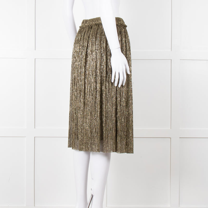 Isabel Marant Etoile Gold Plisse Skirt