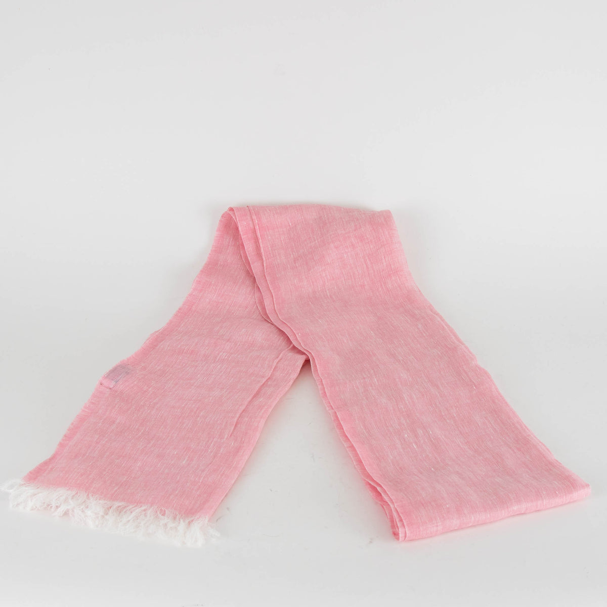 Puro Pink Linen Fringed Scarf