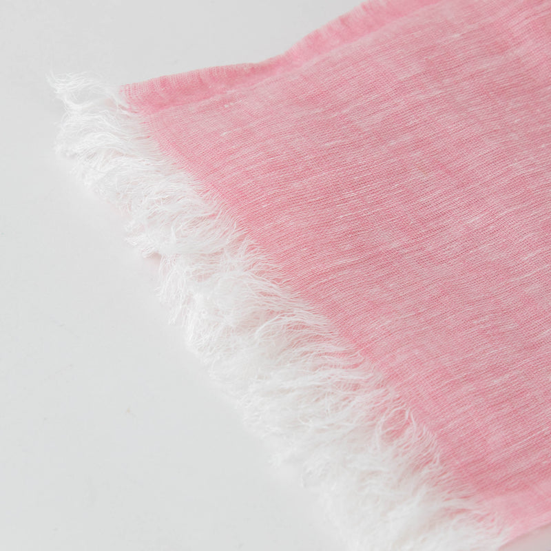 Puro Pink Linen Fringed Scarf