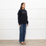 Sandro Navy White Paris Logo Sweatshirt