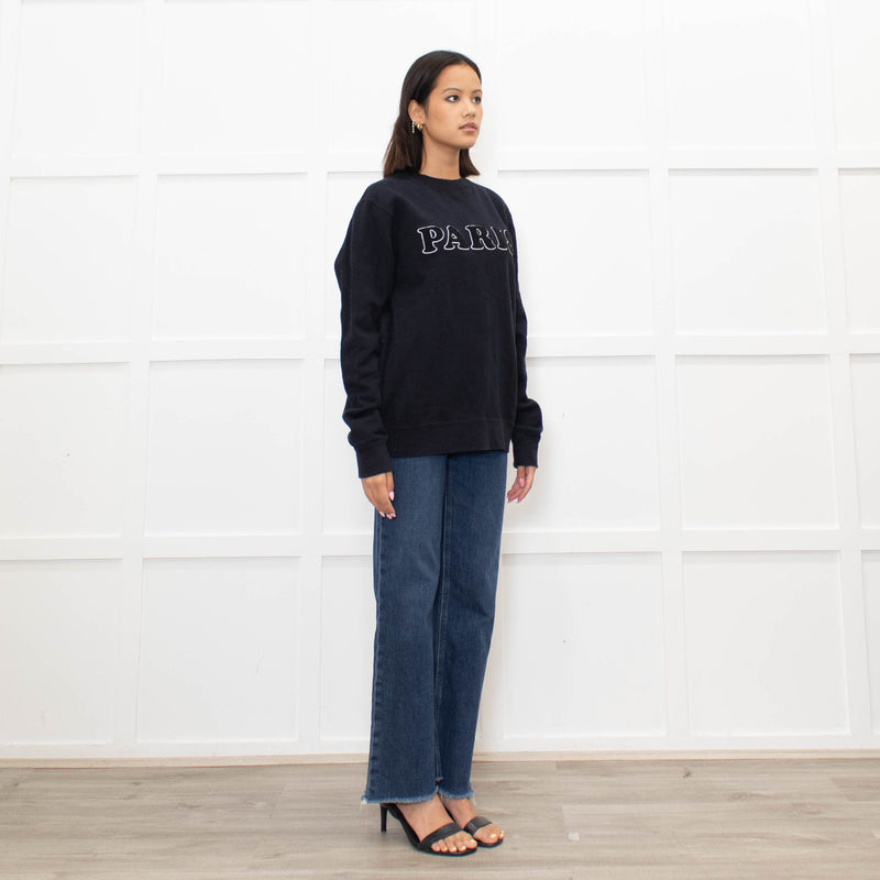Sandro Navy White Paris Logo Sweatshirt