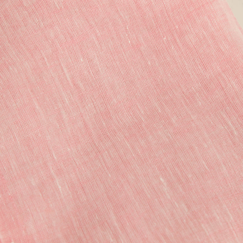 Puro Pink Linen Fringed Scarf
