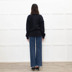Sandro Navy White Paris Logo Sweatshirt