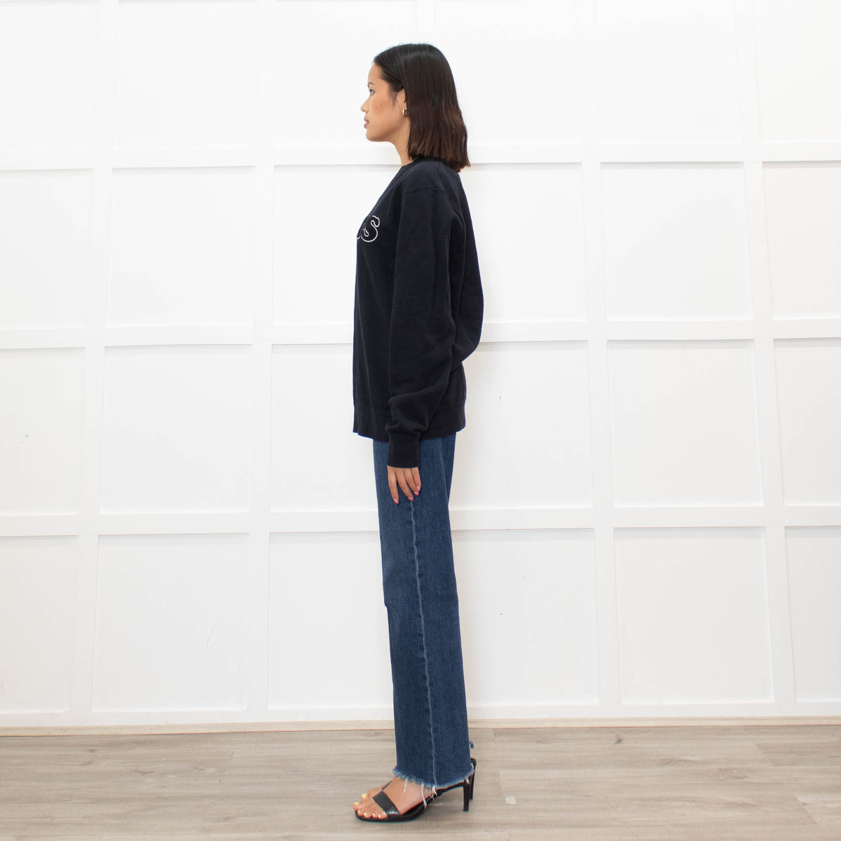 Sandro Navy White Paris Logo Sweatshirt
