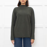 Piazza Castello Khaki Ribbed Cashmere Top