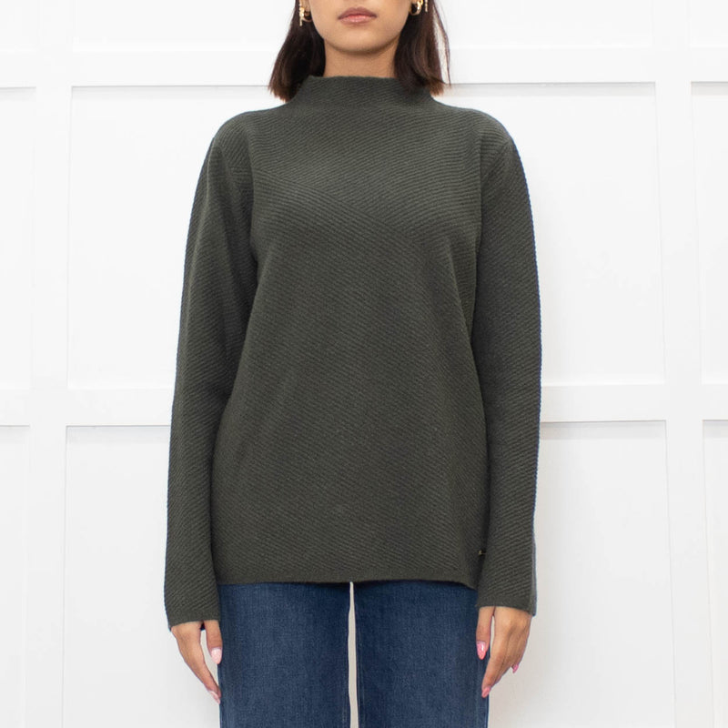 Piazza Castello Khaki Ribbed Cashmere Top
