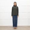 Piazza Castello Khaki Ribbed Cashmere Top