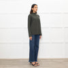 Piazza Castello Khaki Ribbed Cashmere Top