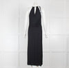 Victor Victoria Black Maxi Dress with Drawstring Neckline