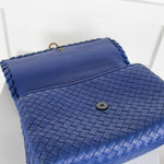 Bottega Veneta Blue Olimpia Woven Leather Shoulder Bag