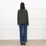 Piazza Castello Khaki Ribbed Cashmere Top