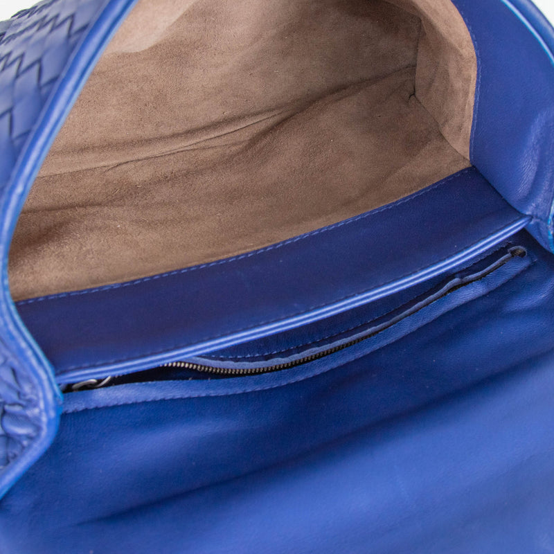 Bottega Veneta Blue Olimpia Woven Leather Shoulder Bag