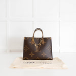 Louis Vuitton Brown Monogram OnTheGo MM Bag With Bag Charm