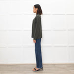 Piazza Castello Khaki Ribbed Cashmere Top