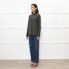 Piazza Castello Khaki Ribbed Cashmere Top