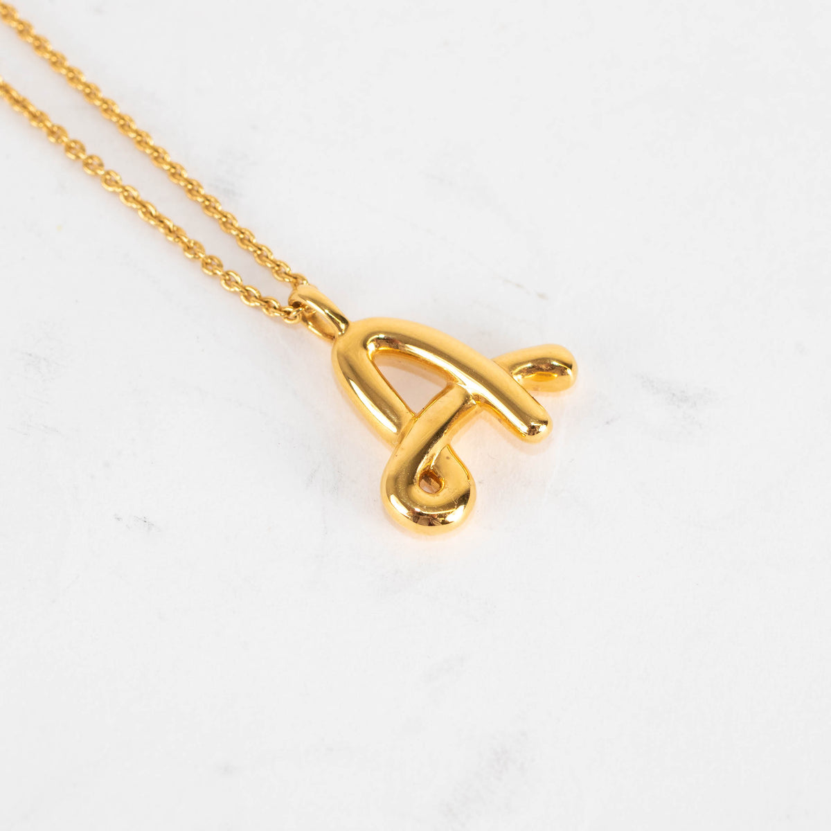 Missoma Curly Molten Initial A Pendant Necklace 18ct Gold Vermeil