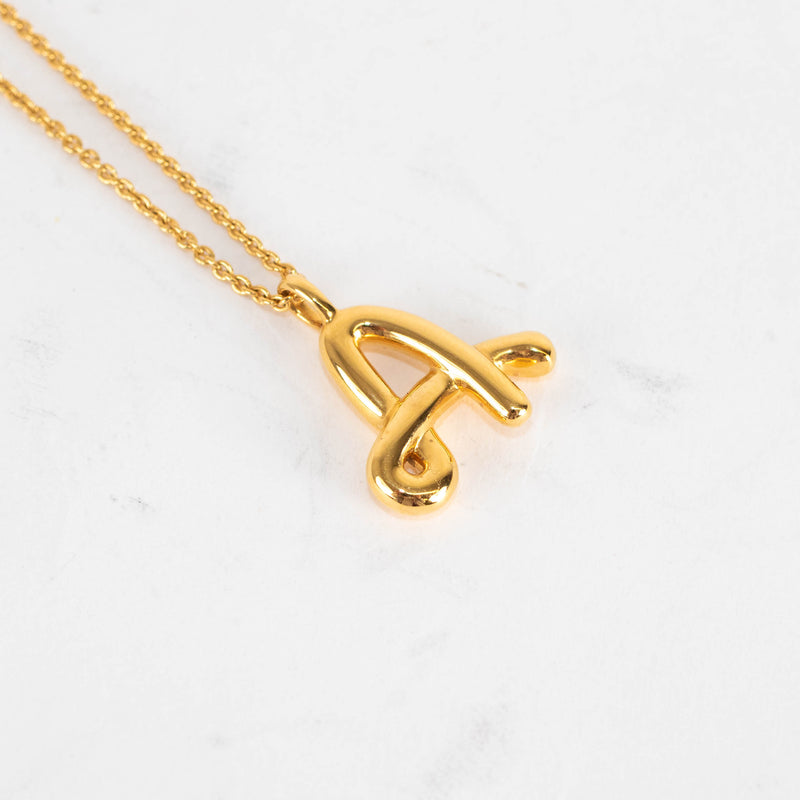 Missoma Curly Molten Initial A Pendant Necklace 18ct Gold Vermeil