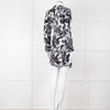 Rixo Black and White Patterened V Neck Dress