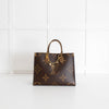 Louis Vuitton Brown Monogram OnTheGo MM Bag With Bag Charm
