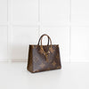 Louis Vuitton Brown Monogram OnTheGo MM Bag With Bag Charm