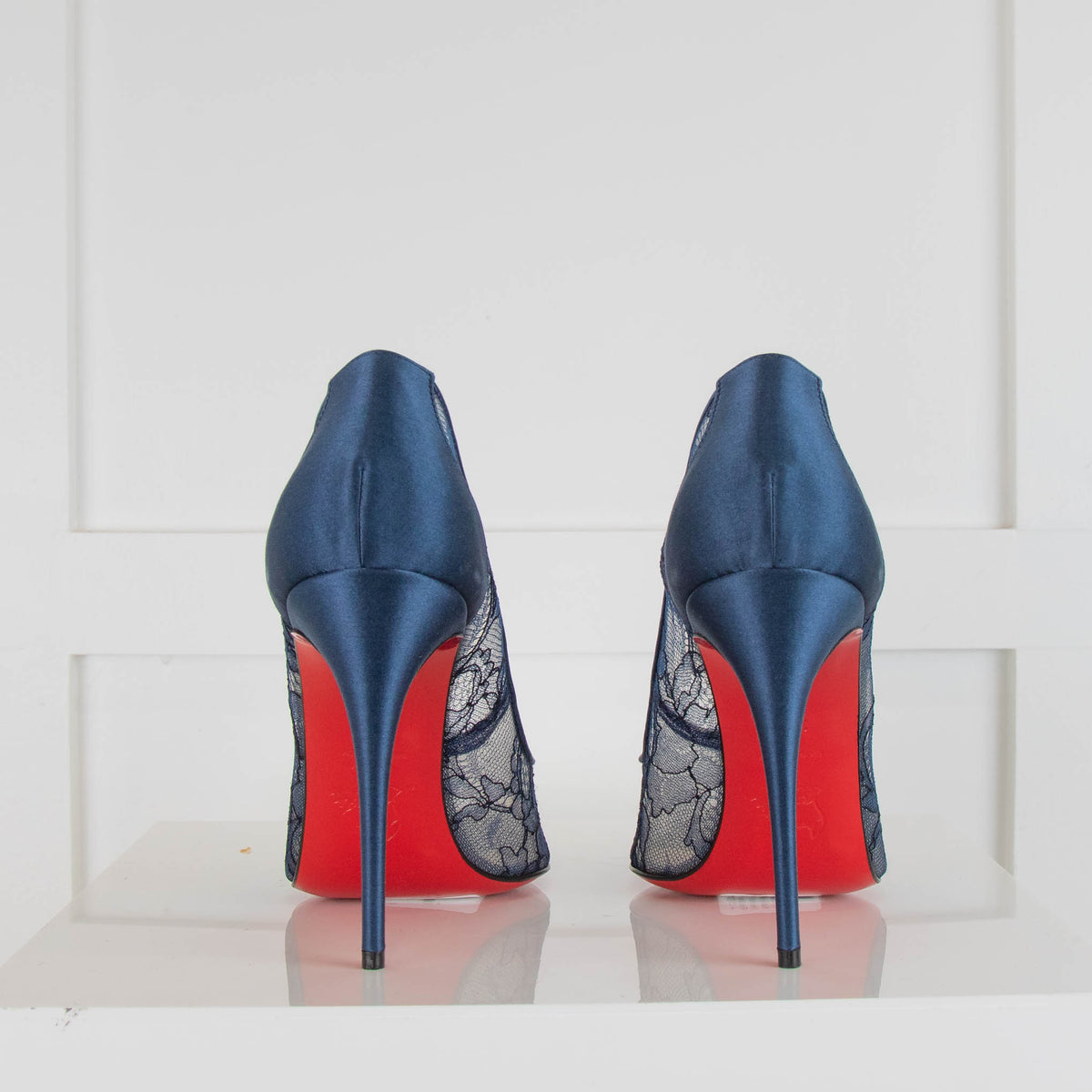 Christian Louboutin Navy Blue Lace High Heels