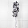 Rixo Black and White Patterened V Neck Dress