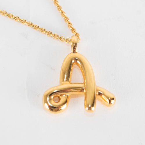 Missoma Curly Molten Initial A Pendant Necklace 18ct Gold Vermeil