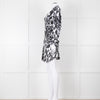 Rixo Black and White Patterened V Neck Dress