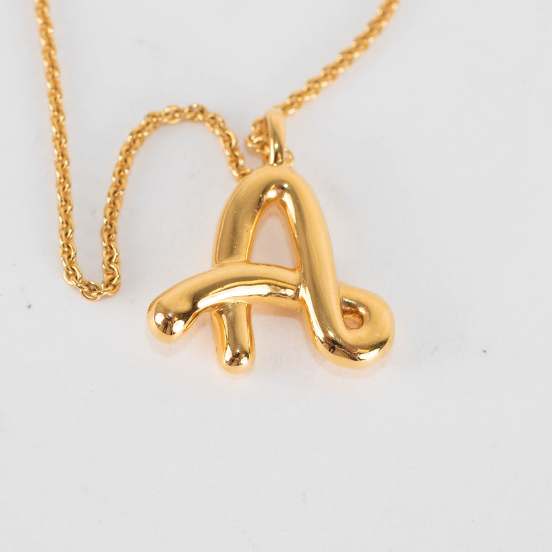 Missoma Curly Molten Initial A Pendant Necklace 18ct Gold Vermeil