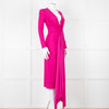 Solace London Purple Long Sleeve Plunge Neck Dress with Tie