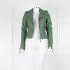 Balenciaga Green Leather Biker Jacket