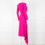 Solace London Purple Long Sleeve Plunge Neck Dress with Tie