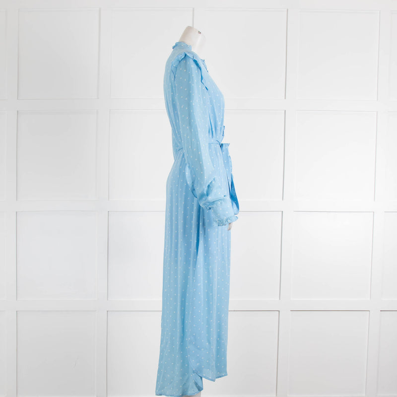Essentiel Antwerp Cornflower Blue Dotted Shirt Dress