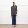 Frankie Shop Charcoal Grey Lenny Knit Short Sleeve Top
