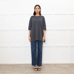 Frankie Shop Charcoal Grey Lenny Knit Short Sleeve Top
