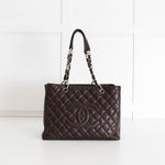 Chanel Brown Caviar Leather Grand Shopping Tote