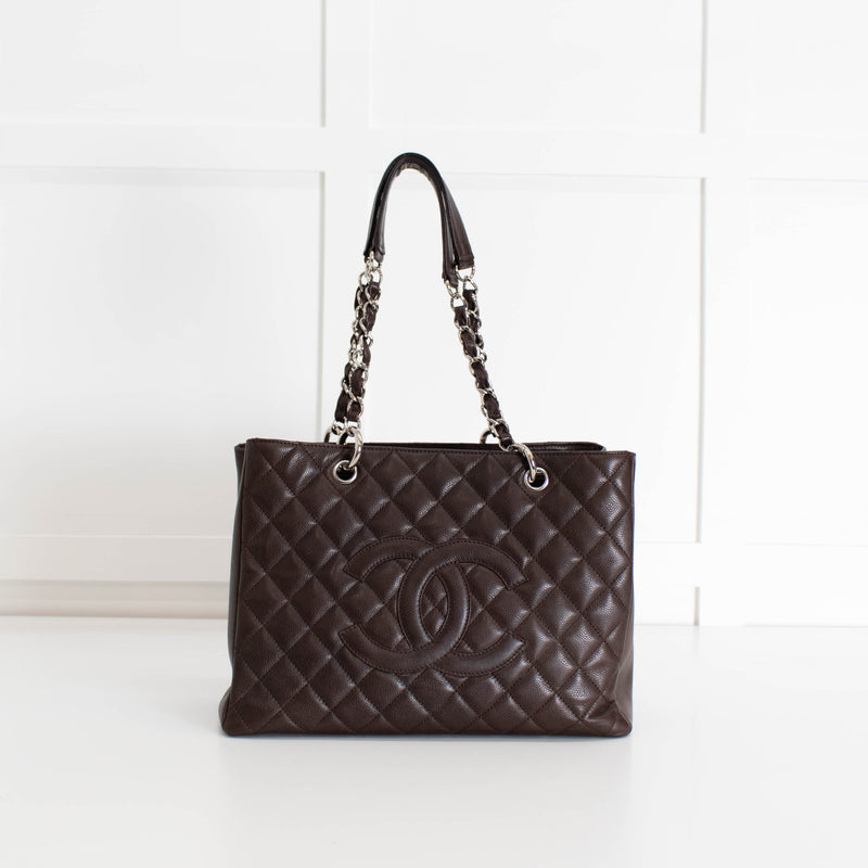 Chanel Brown Caviar Leather Grand Shopping Tote