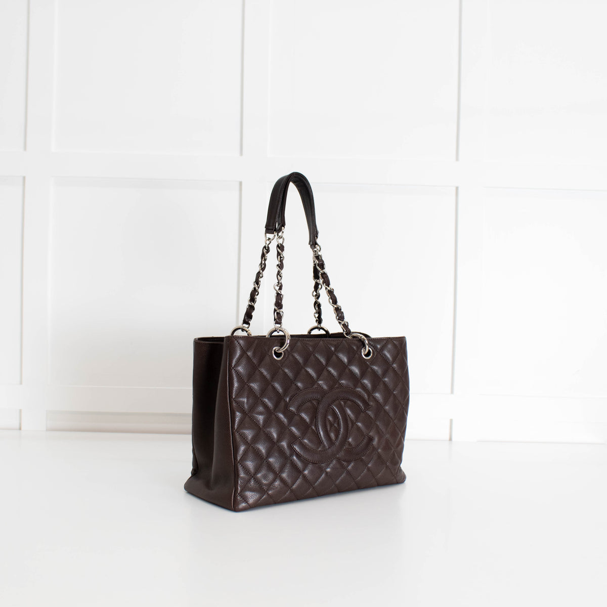 Chanel Brown Caviar Leather Grand Shopping Tote