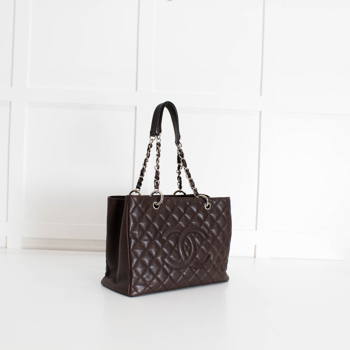 Chanel Brown Caviar Leather Grand Shopping Tote