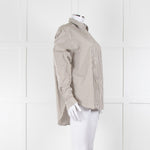Toteme Khaki and White Striped Cotton Shirt