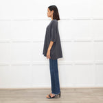 Frankie Shop Charcoal Grey Lenny Knit Short Sleeve Top