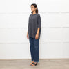 Frankie Shop Charcoal Grey Lenny Knit Short Sleeve Top