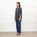 Frankie Shop Charcoal Grey Lenny Knit Short Sleeve Top