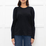 Sandro Black Puff Sleeve Top