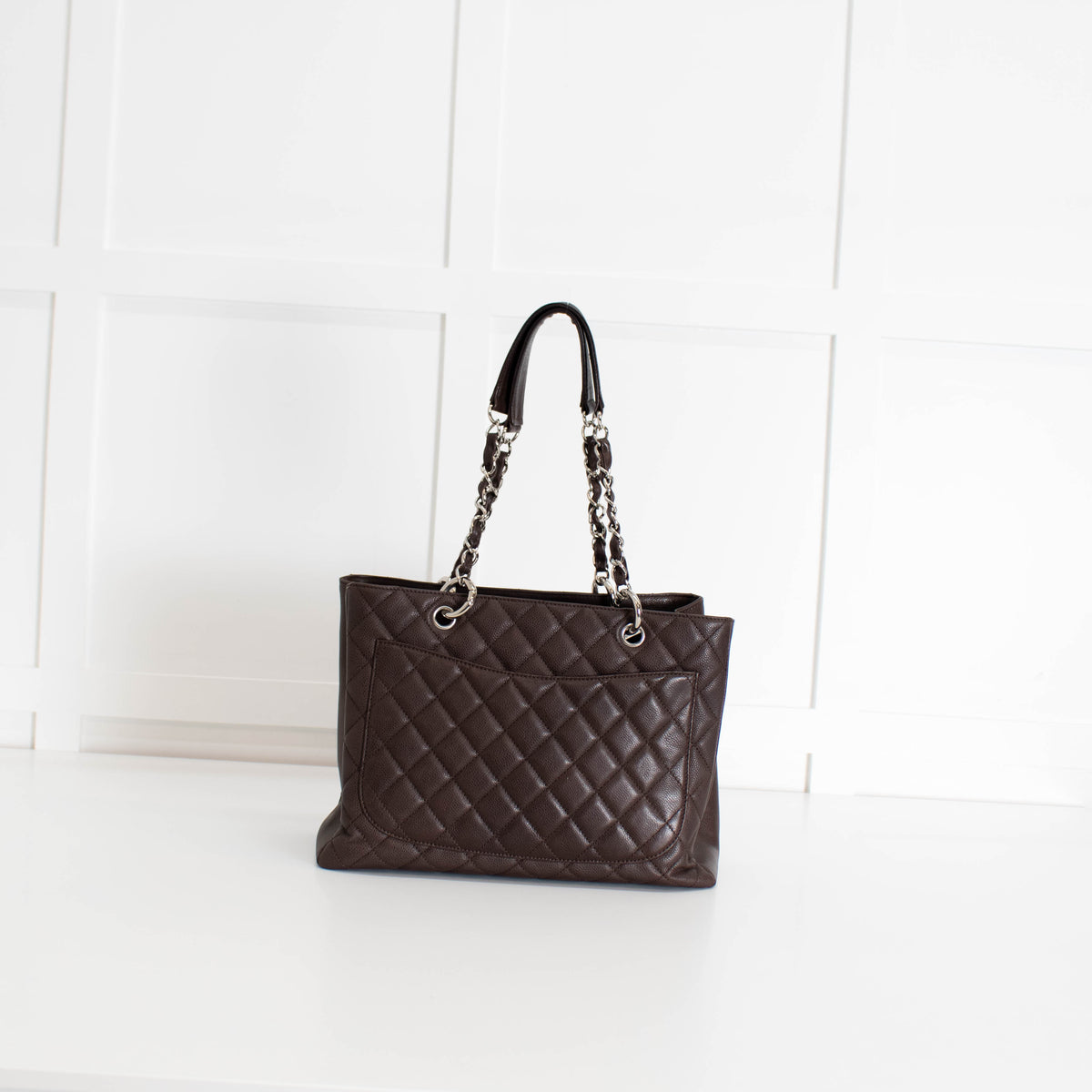 Chanel Brown Caviar Leather Grand Shopping Tote