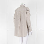 Toteme Khaki and White Striped Cotton Shirt