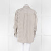 Toteme Khaki and White Striped Cotton Shirt