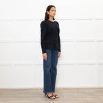 Sandro Black Puff Sleeve Top
